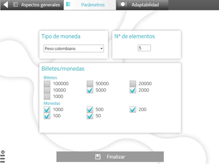Customize the parameters in NeuronUP activities