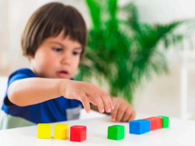 Girl working visuospatial skills