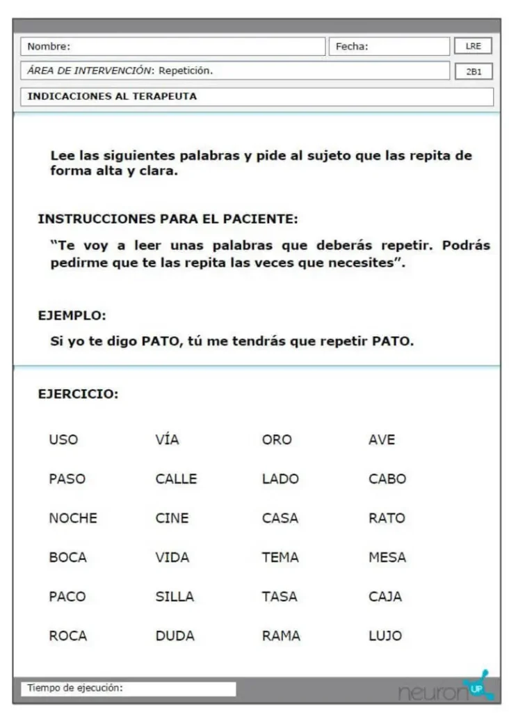 Activities for neuropsychological rehabilitation in patients with Broca's aphasia
