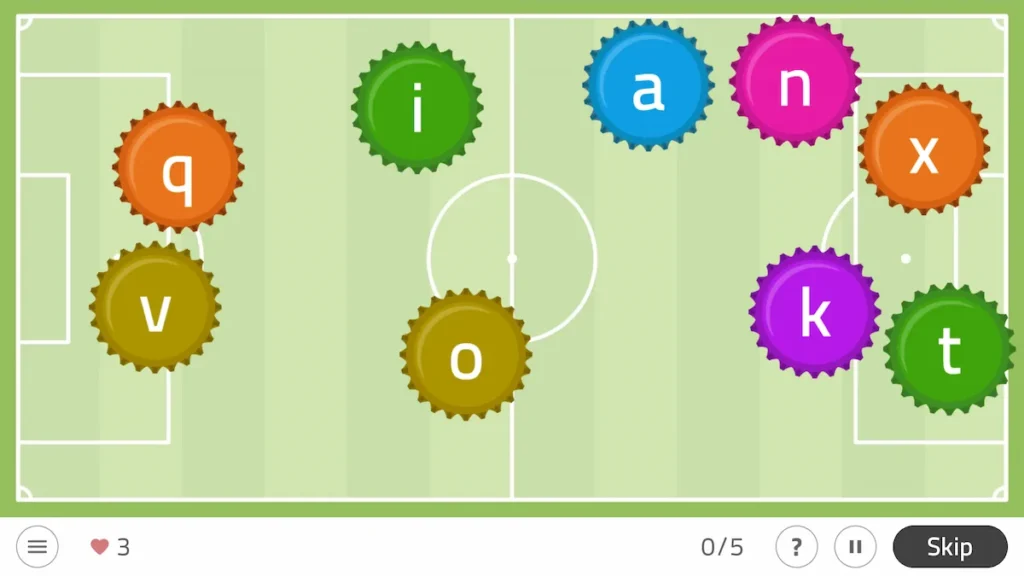 NeuronUP Activities - Bottlecaps with letters