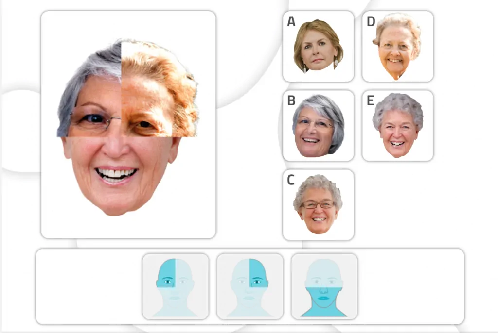 Cognitive stimulation worksheets for gnosias - Activity Recognizing Facial Parts