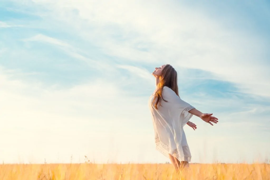Woman with good mental health