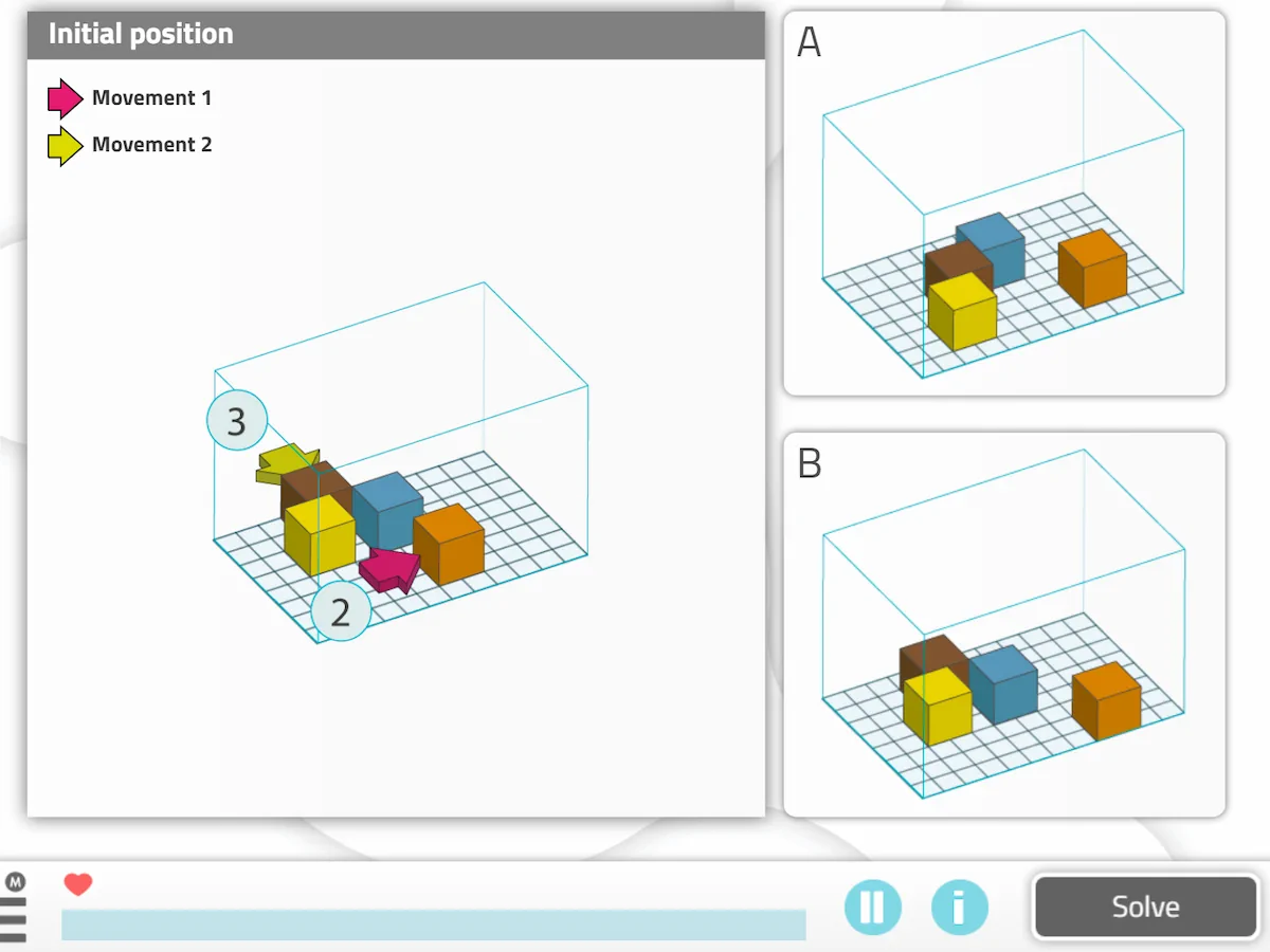 NeuronUP Activities - Moving cubes