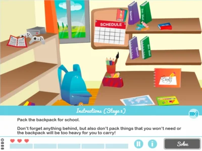 NeuronUP Activities - Pack your Backpack