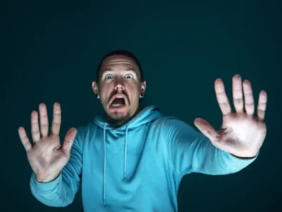 Scared man. Brain and phobias: How are they related?