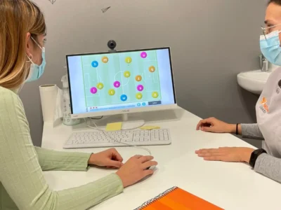 Neuropsychological rehabilitation in neurological diseases. NeuronUP activity 'Caps with Letters'