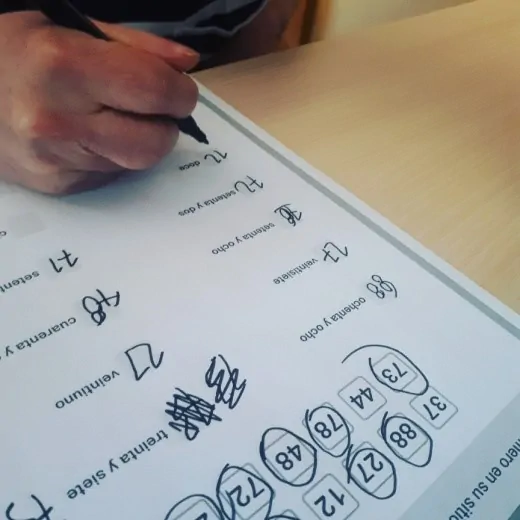 User using new technologies for people with intellectual disabilities