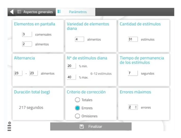 Parameters of the Waiter in Action activity