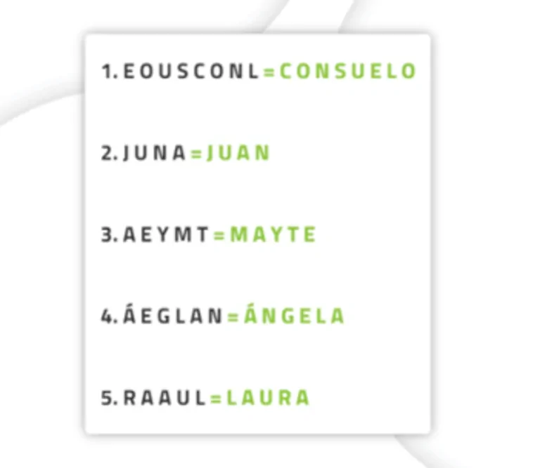 personalization of grandchildren in the Word Scramble activity 