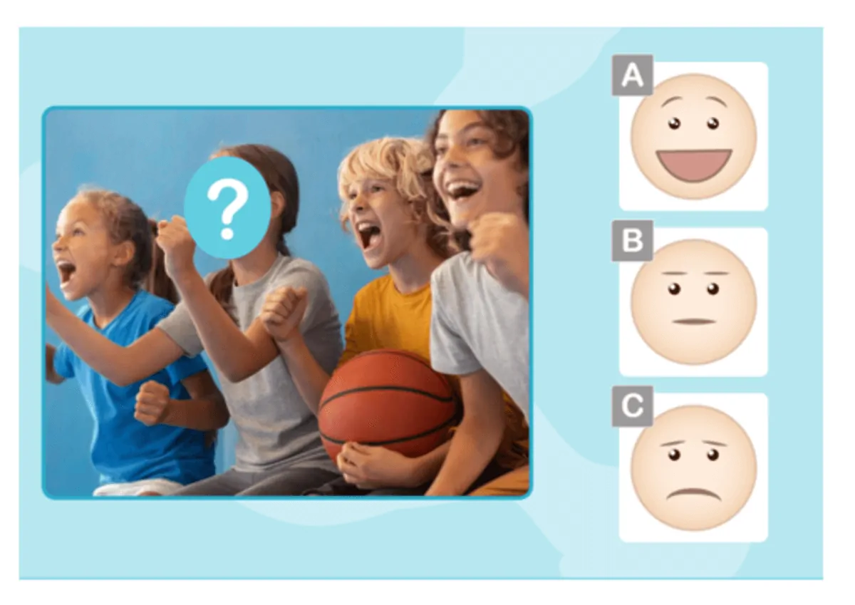 Activity to identify emotions in NeuronUP: Guess the face