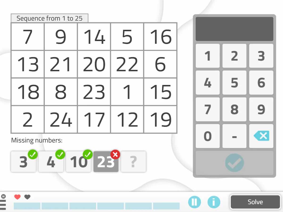 NeuronUP Activities - Find the missing numbers