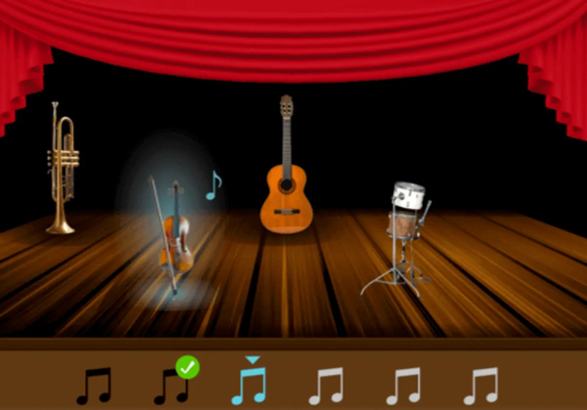 Music game to work on episodic memory with adults, Concert Night