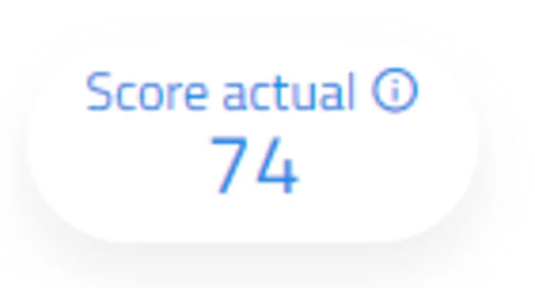 Current score of the NeuronUP evolution chart