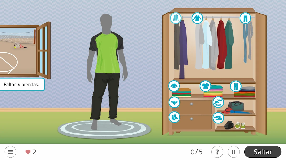 NeuronUP Activities - Dress Yourself - Man in sportswear