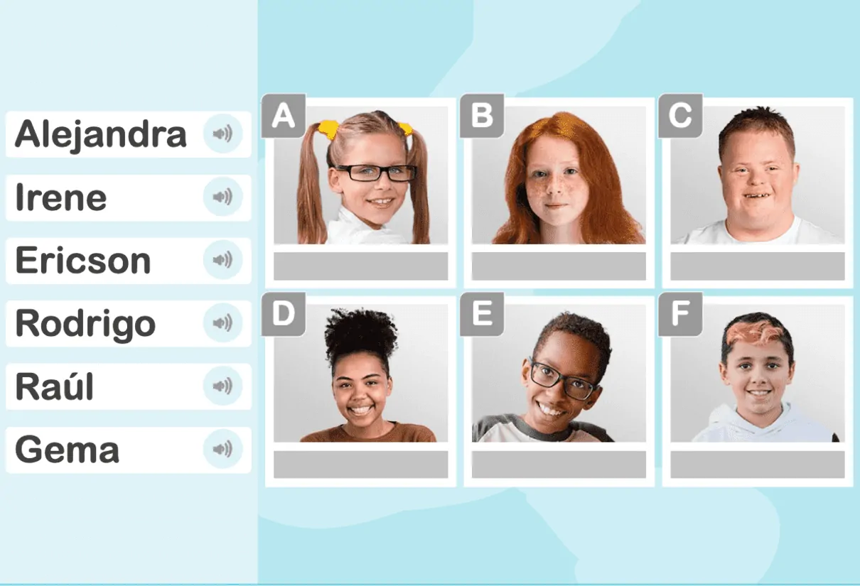 Game to train episodic memory in children: Learn the names