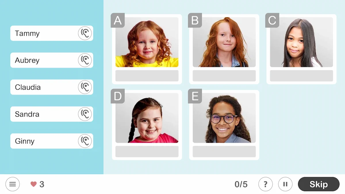 NeuronUP Activities - Learning Names