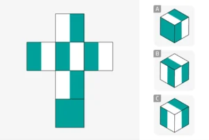 Worksheet to work on spatial visualization in adults: Mental reconstruction of cubes.