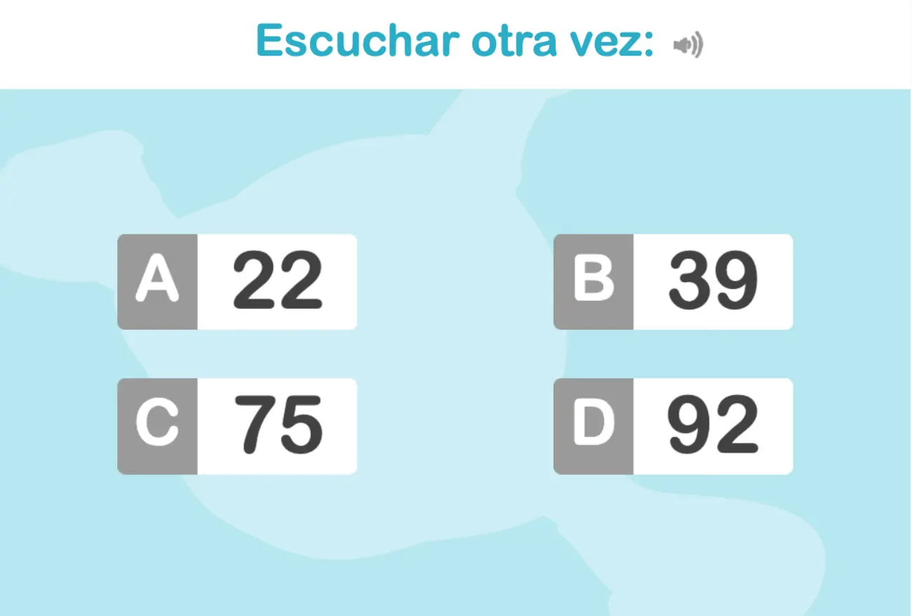 Auditory discrimination worksheet for children: What number do you hear?