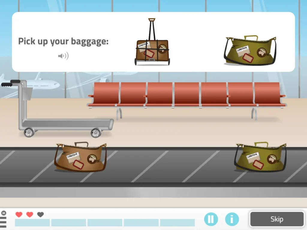 NeuronUP Activities - Pick Up your Baggage