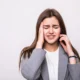 The post-concussion syndrome and neuropsychological rehabilitation. Woman with a headache.