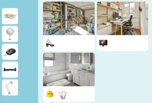 Worksheet to work on spatial orientation with children - Arrange the house