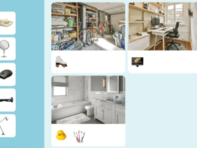 Worksheet to work on spatial orientation with children - Arrange the house
