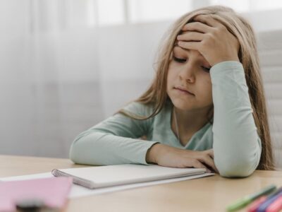 Brief historical review of ADHD and its impact on executive functioning. Girl with ADHD.