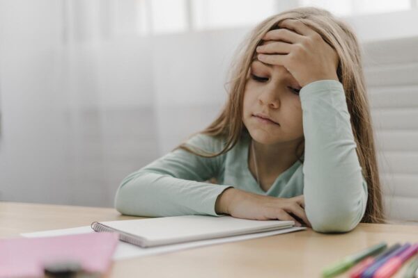 Brief historical review of ADHD and its impact on executive functioning. Girl with ADHD.