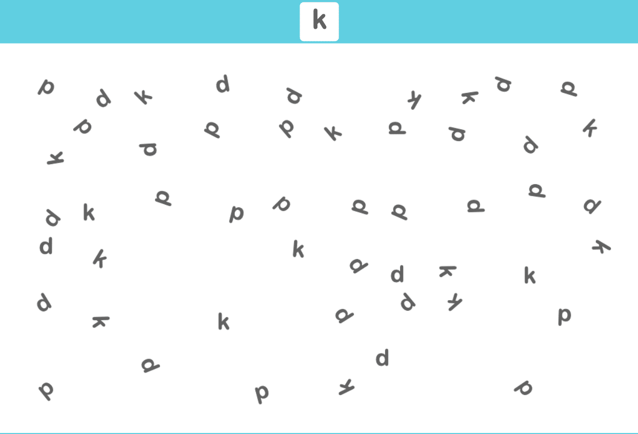 New pre-reading activity for children: Rotated Letters