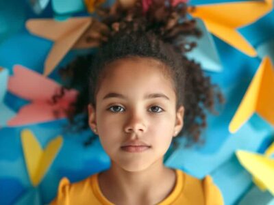 Deconstructing adrenoleukodystrophy. Girl on colorful background