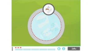 NeuronUP game to work on spatial relationship in children: Stop at boxes