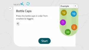 NeuronUP Activities - Bottle Caps - Interface