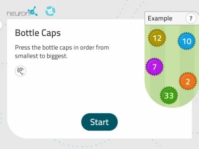 NeuronUP Activities - Bottle Caps - Interface