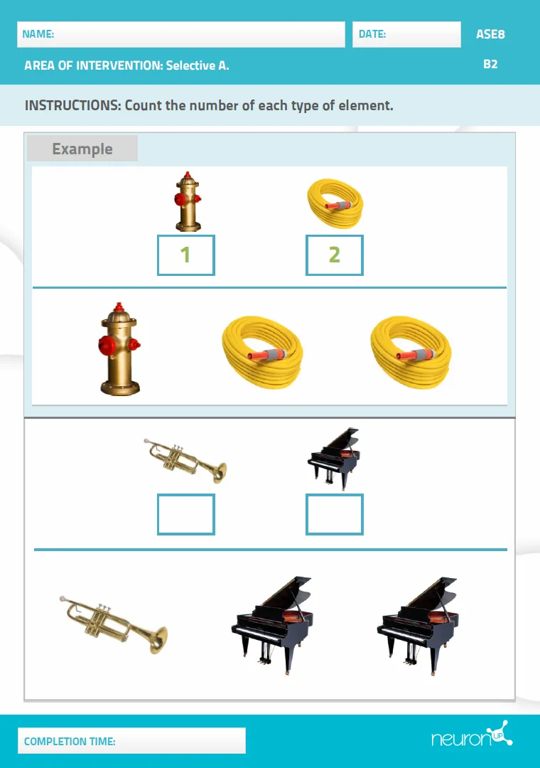 NeuronUP Activities - Count Stimuli by Type - Paper