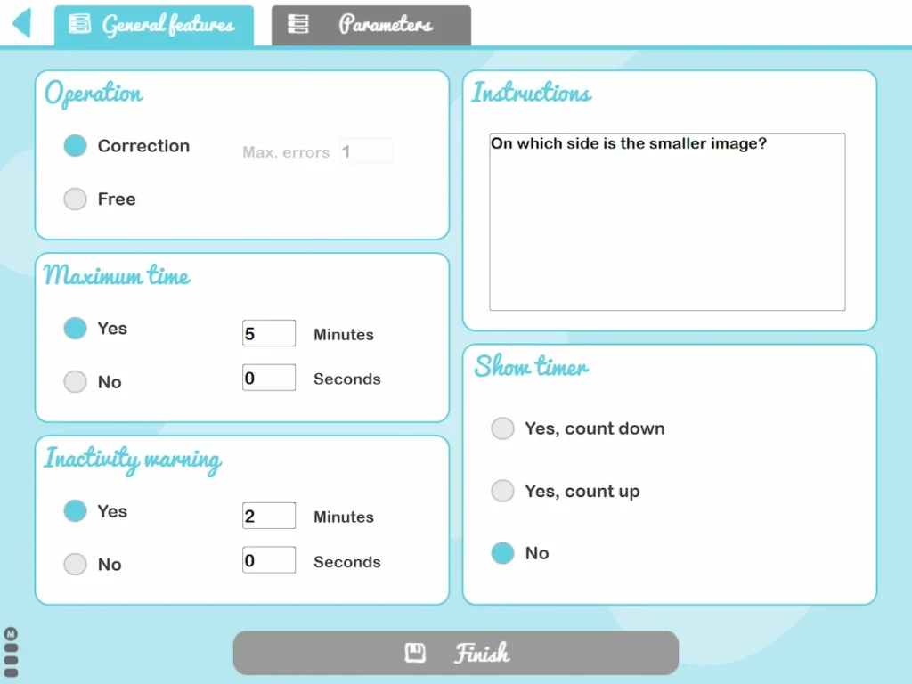 NeuronUP Activities - Left or Right - General Features