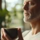 Neuroscience of olfaction in neurorehabilitation. Man smelling the contents of a cup