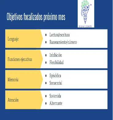 Neuropsychological clinic objectives for the next month.