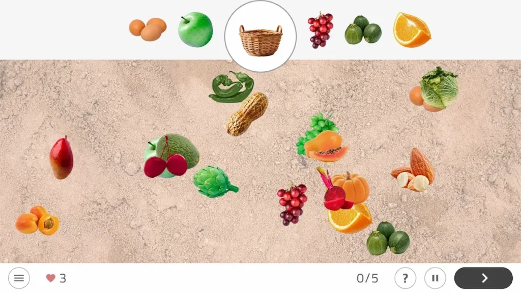 Graphic preview of NeuronUP Activities Explore and Find, showing a cognitive task grid for locating objects.