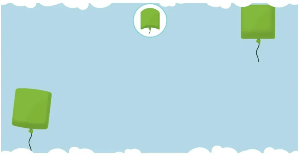 Phase 10 of the NeuronUP activity Pop the balloons.