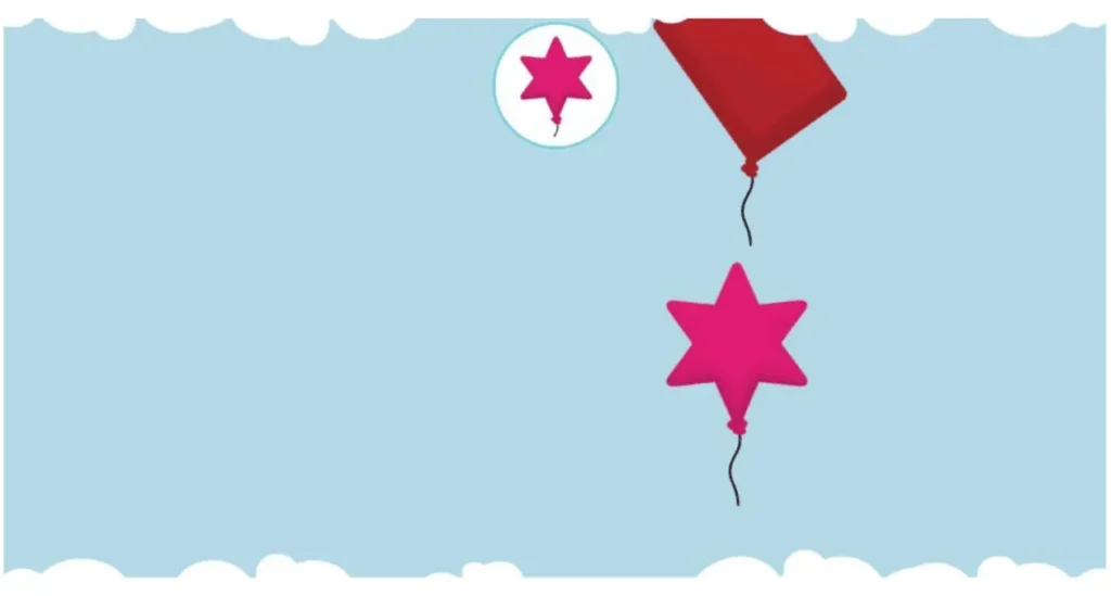 Phase 5 of the NeuronUP Pop the Balloons activity.