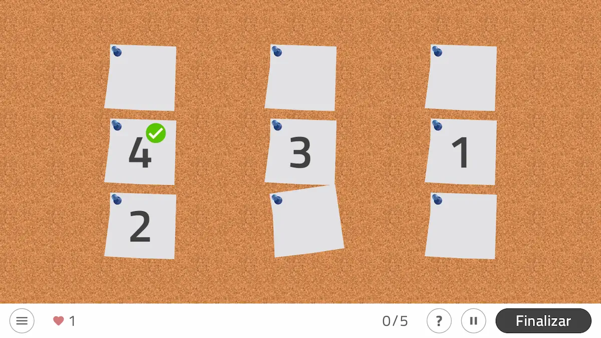 NeuronUP Activities - Ordered Post-it Notes