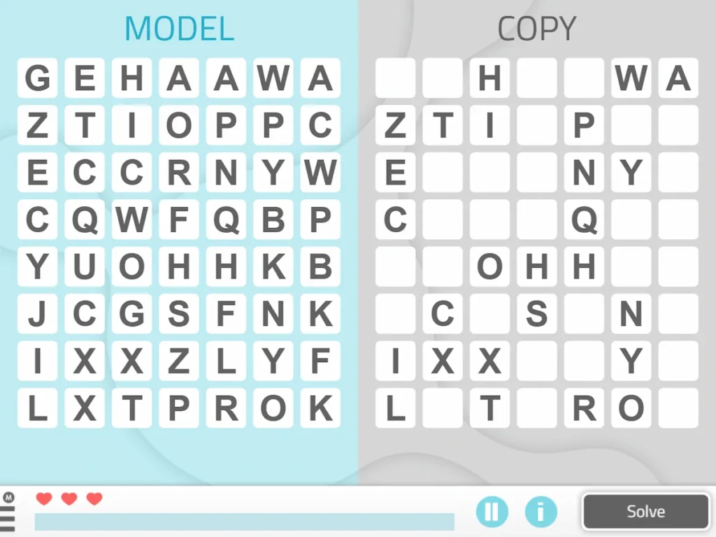 NeuronUP Activities - Copy Letter Matrixes