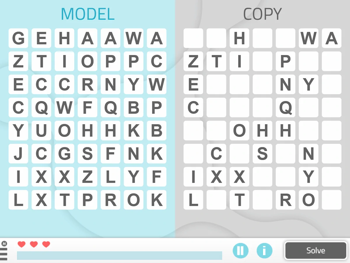 NeuronUP Activities - Copy Letter Matrixes