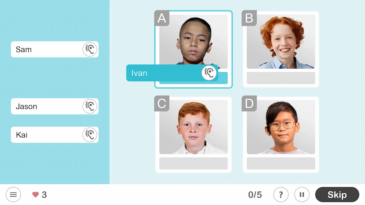 NeuronUP Activities - Learning Names (text)