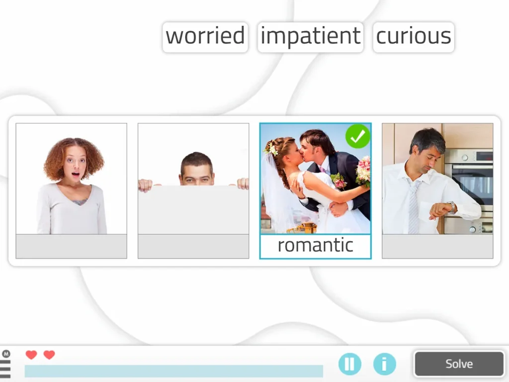 NeuronUP Activities - Matching Adjectives to Images