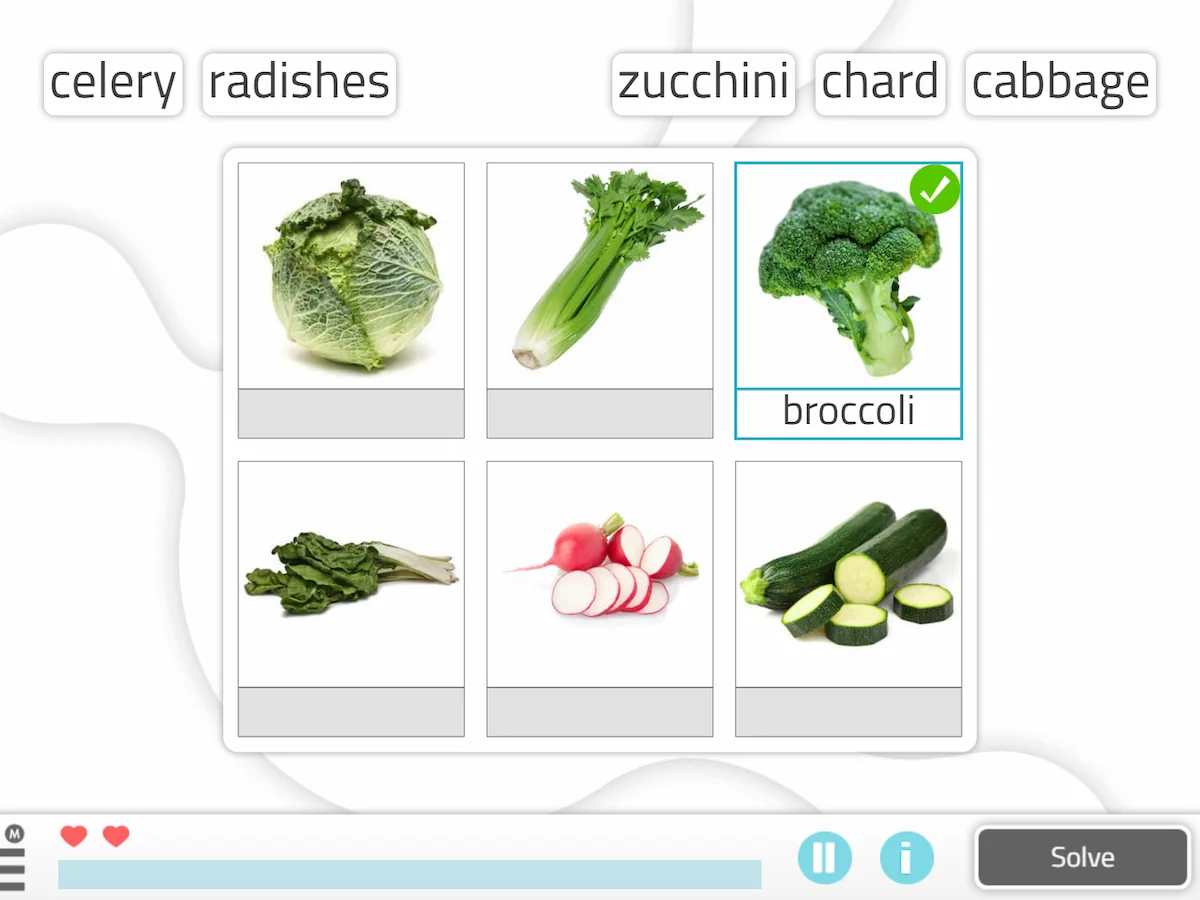 NeuronUP Activities - Matching Nouns to Images