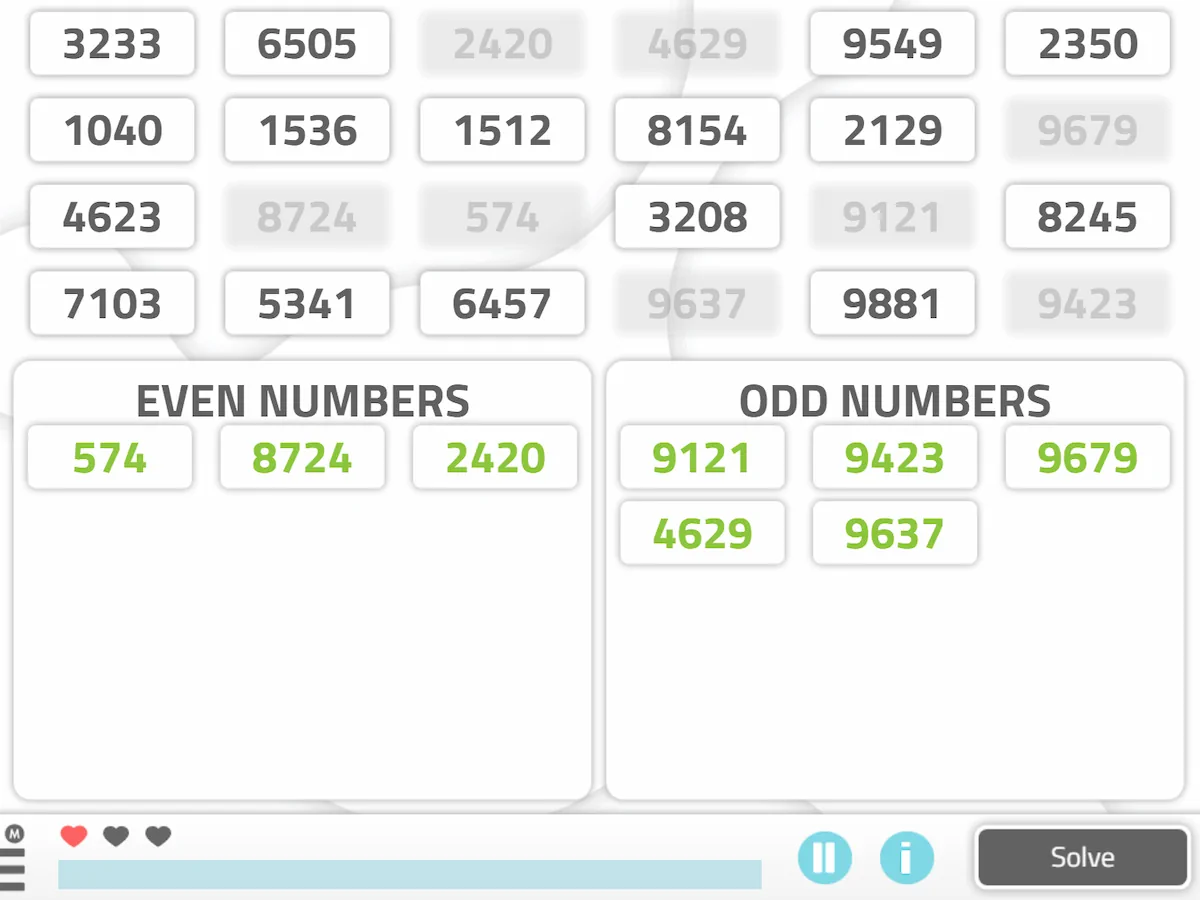 NeuronUP Activities - Odd or Even