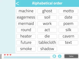 NeuronUP Activities - Order Words Alphabetically
