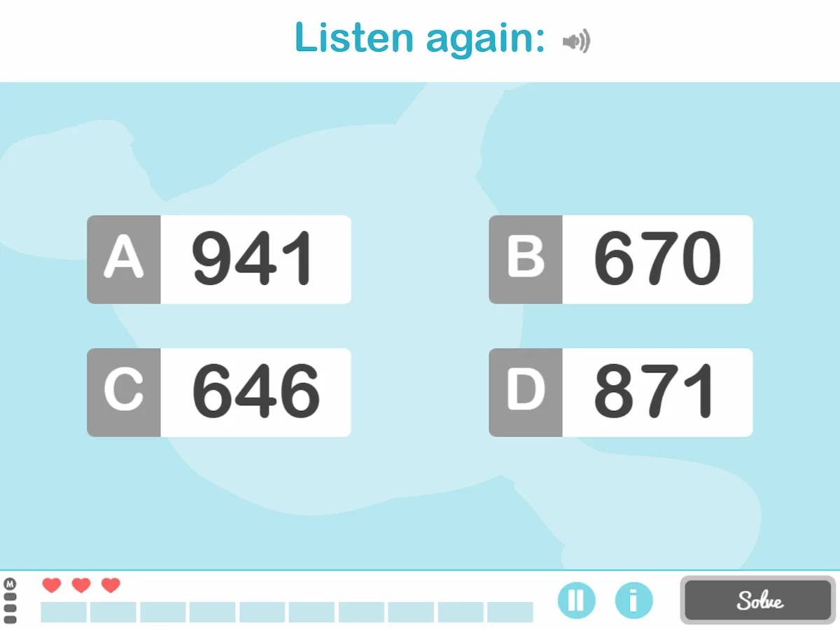 NeuronUP Activities - What Number Do You Hear