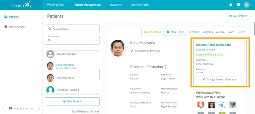 Share their login credentials – NeuronUP